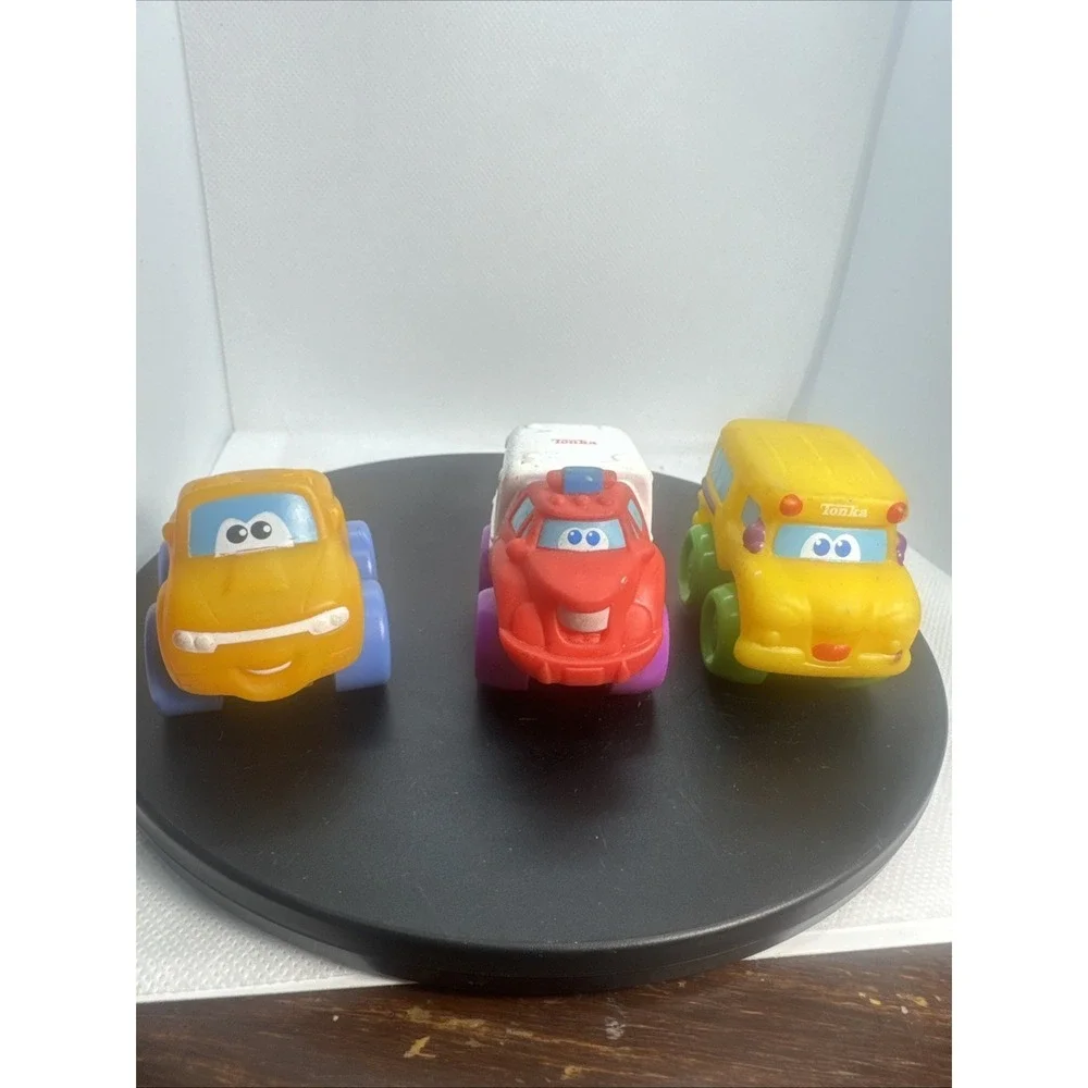 Lot Of 3 Tonka Lil Chuck & Friends Plastic Toy Trucks Cars 2008 2009 Hasbro